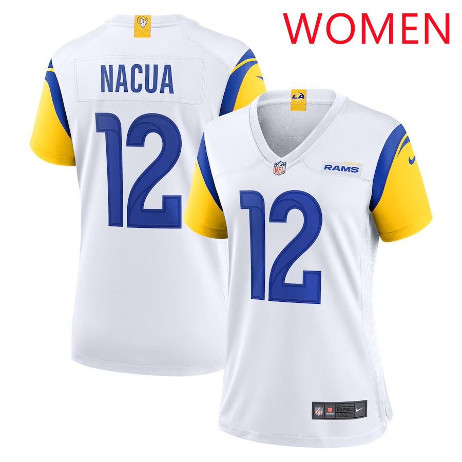 Women Los Angeles Rams #12 Puka Nacua White Nike 2025 Game Player NFL Jersey